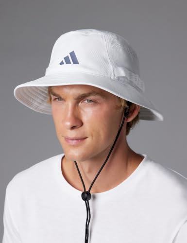 adidas Men's Victory Bucket Hat Boonie - color: White/Onix Grey/Black/5, size: Small-Medium