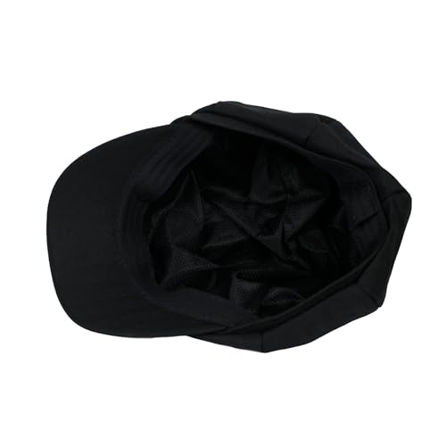 ililily Washed Cotton Newsboy Cabbie Cap Corduroy Duck Bill Flat Hunting Hat - color: Herringbone Black