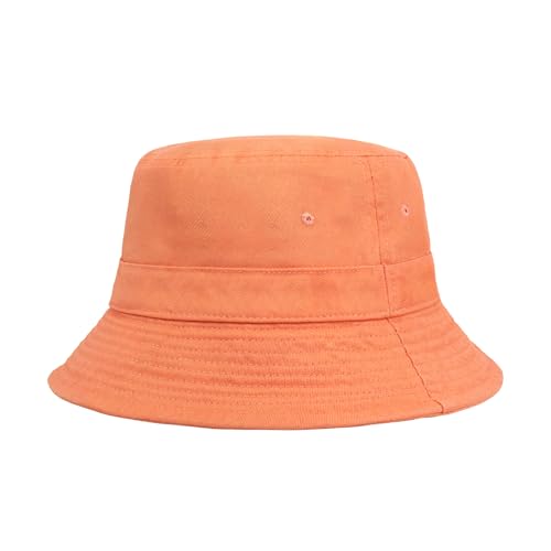 Hot Summer Bucket Hat - Trendy Cotton Sun Hat for Beach, Golf, Fishing - color: Peach