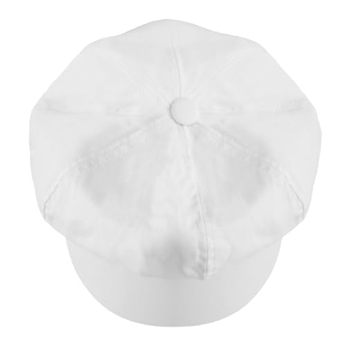 Newsboy Cabbie Baker Boy Hat Beret Cap for Women Pageboy Hats Flat Visor Cap Sailor Hat Adjustable - color: White