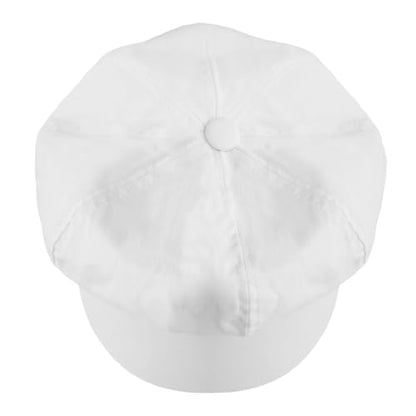 Newsboy Cabbie Baker Boy Hat Beret Cap for Women Pageboy Hats Flat Visor Cap Sailor Hat Adjustable - color: White