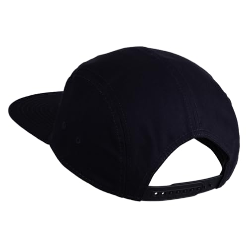 5 Panel Superior Cotton Twill Flat Bill Camper Cap - color: Navy