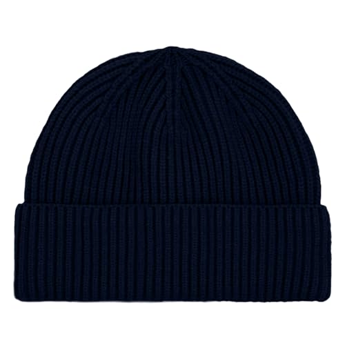 DALIX Knit Watch Cap Beanie Men Women Winter Cuffed Fisherman Hat Cold Weather Stretch Fit Soft Acrylic - color: Navy Blue