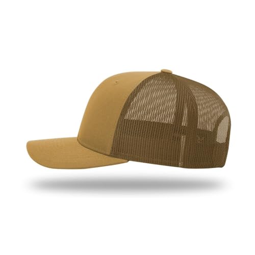 Richardson 112 Classic Six-Panel Adjustable Snapback Trucker Cap - color: Amber Gold