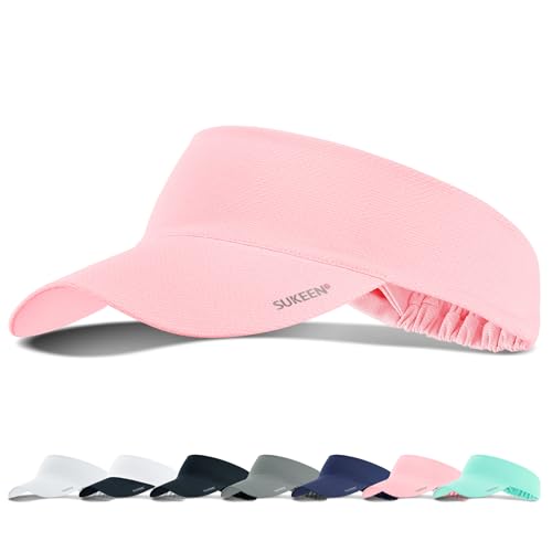 Sukeen Cooling Stretchy Sun Visor for Women Men UV Protection Cooling Hat - color: Macaron Pink