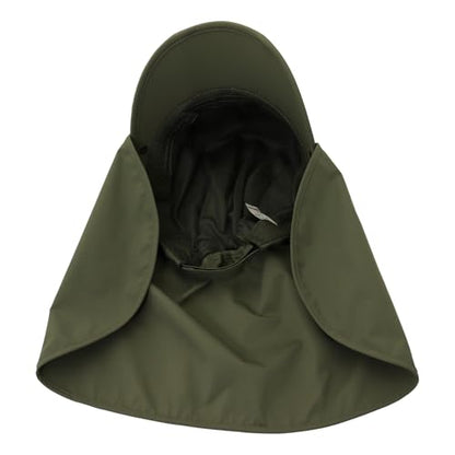 Men Women Safari Fishing Sun Cap with Removable Neck Flap UPF 50+ UV Protection Quick Dry Breathable Hats - color: Amry Green