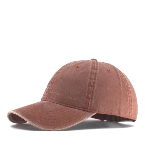 Plain Washed Cotton Adjustable 6 Panel Dad Hat Baseball Cap - color: Tx. Orange