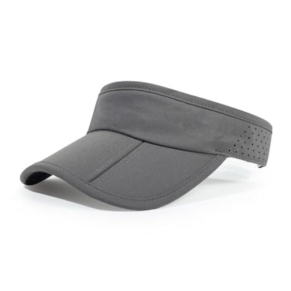 Sun Visors for Women Men Adjustable Folding Cap Running Golf Tennis - color: Dark Gray