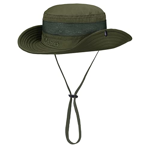 Komorebi UPF 50+ Kids Sun Hat，Wide Brim Bucket Hats for Kids Beach Outdoor - color: 06 Army Green