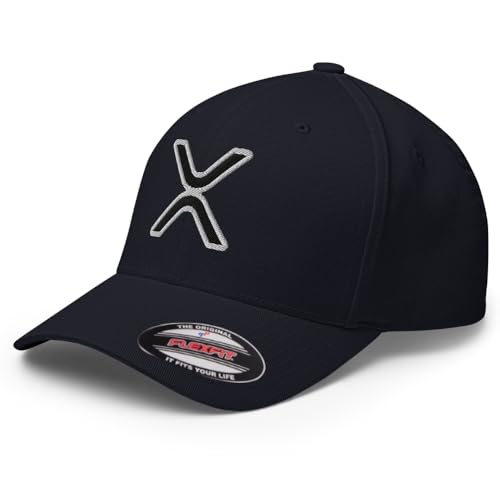 FX XRP Fitted Hat Embroidered Curved Bill Mid Crown Closed-Back Structured Twill Cap - color: Dark Navy, size: Large-X-Large