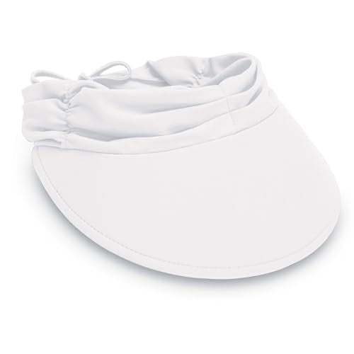 Wallaroo Hat Company Women's Aqua Sun Visor – UV Sun Protection, Water Friendly, Packable Design, Adjustable - color: White