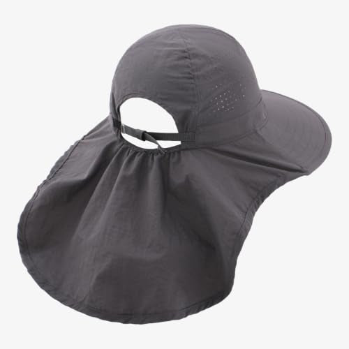 Sun Hats for Men Women with Neck Flap UPF 50+ UV Protection Wide Brim Bucket Hat Safari Hiking Fishing Hats - color: Blue