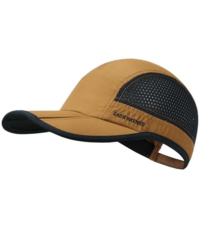 GADIEMKENSD Mens Folding Outdoor Hat Long Brim UPF 50+ Sun Protection - color: Folding Camel