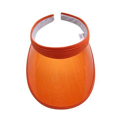 Sun Hat Unisex Summer Candy Color UV for Open Top for Sun Visor Hat Transparent PVC Plastic Wide Brim Clip-On Sport B - color: Phosphor