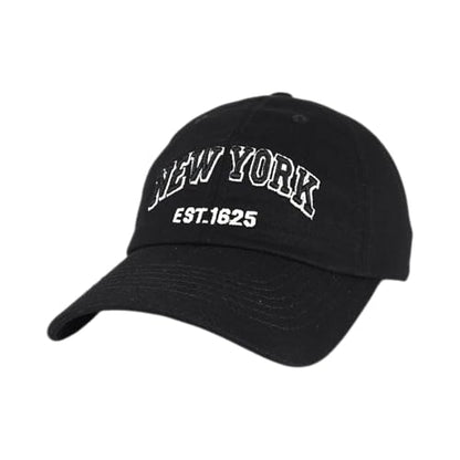 E BY ELIDAN NY Dad Hat, New York EST.1625 Cotton Baseball Cap Women & Men - color: Black Black