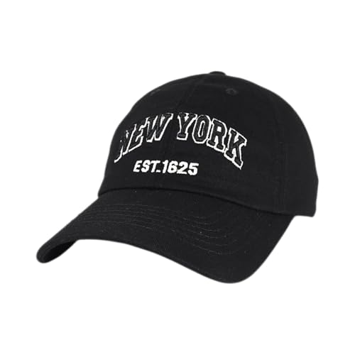 E BY ELIDAN NY Dad Hat, New York EST.1625 Cotton Baseball Cap Women & Men - color: Black Black