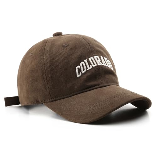 Colorado Hat Unisex Solid Color Baseball Cap Sun Hat for Men and Women - color: Brown