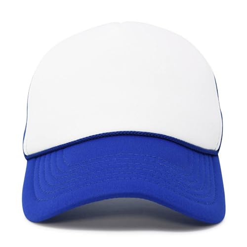 DALIX Two Tone Trucker Hat Summer Mesh Cap with Adjustable Snapback Strap - color: Royal Blue, size: One Size