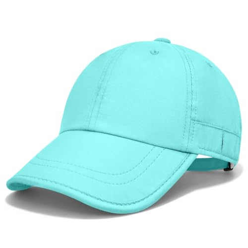 Baseball Cap Unstructured Athletic Golf Cap Soft-Brim Foldable Hat - color: Sky Blue