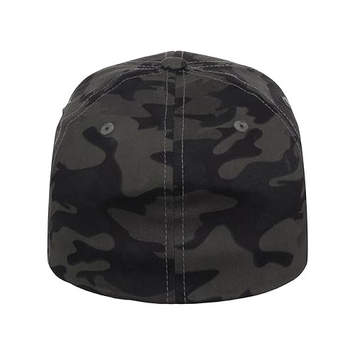 Lids Blank All Star Classic Structured Stretch Fitted Baseball Cap – Curved Bill Hat for Men and Women - color: Black/Camo, size: Large-X-Large