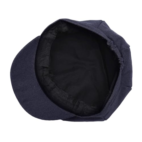 ZLYC Women Classic Newsboy Cap Visor 8 Panel Gatsby Cabbie Paperboy Hat - color: Navy