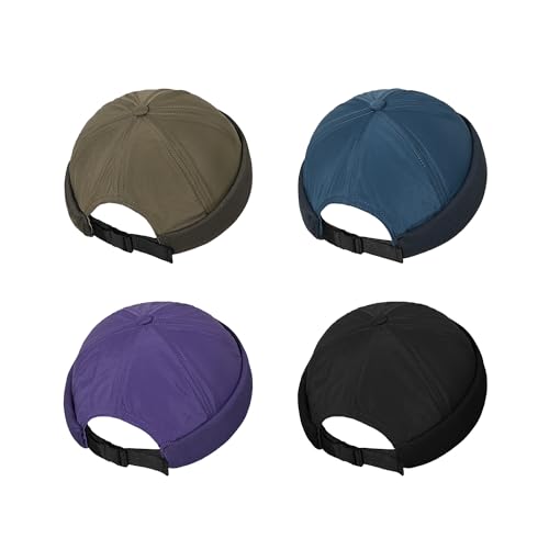 Clakllie Quick Dry Brimless Docker Cap for Men Summer Beanie Sailor Skullcap Lightweight Waterproof Adjustable No Brim Hat - color: Cdus-wbbh2401-blue