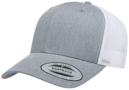 L2K Classics Plain Trucker Mesh Cap Baseball Cap - Mens Hats Trucker Hats for Men - color: Heather/White
