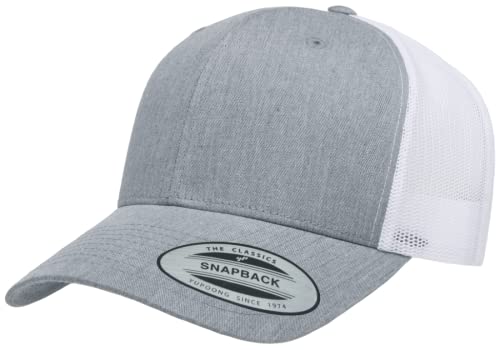 L2K Classics Plain Trucker Mesh Cap Baseball Cap - Mens Hats Trucker Hats for Men - color: Heather/White