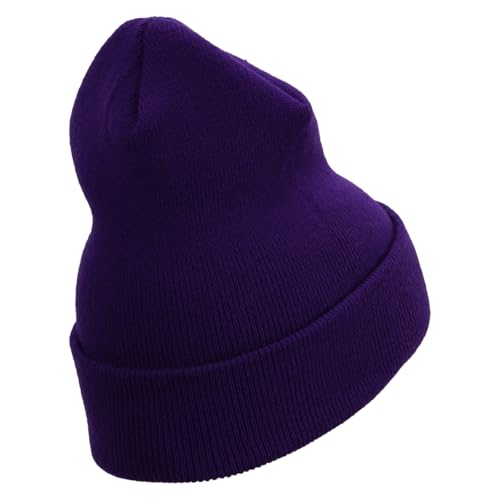 e4Hats.com 12 inch Cuffed Knit Long Beanie - color: Purple