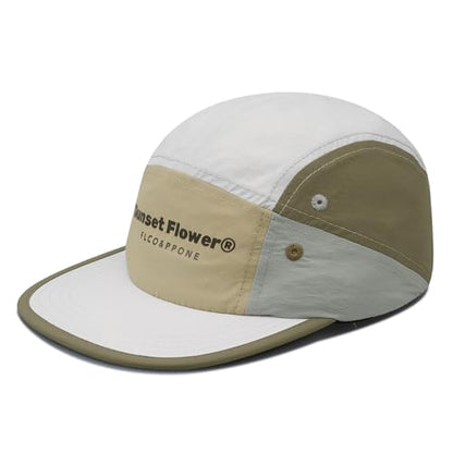 Croogo Quick Drying 5 Panel Baseball Cap Colorful Lightweight Flat Bill Hat - color: M-dfb1-white