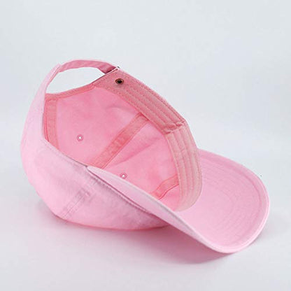 Classic Blank Dad Hat Cotton Adjustable Strap Baseball Cap - color: Pink Washed