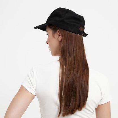 Adjustable Unisex Flat Top Twill Classical Baseball Cap Military Hat 22-23.6 in Cadet Cap - color: Black
