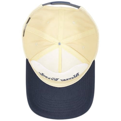 E BY ELIDAN New York Trucker Snapback Hat 3D Embroidered Baseball Cap - color: Cream Navy