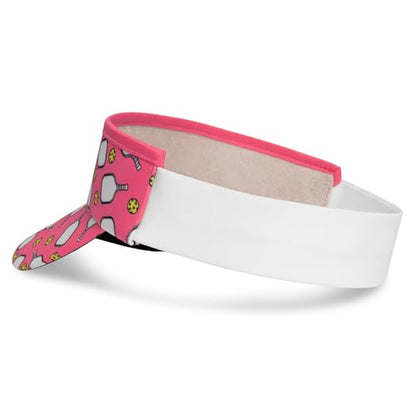 Headsweats Unisex Adult Lightweight Performance Running Sun Visor - color: Pink/Pickleball Paddles
