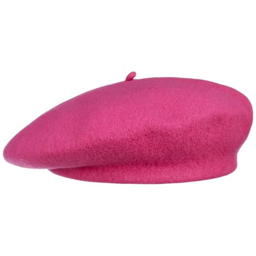 Women's Beret Cashmere Wool French Hat Made in EU Women Autumn Winter - color: Pink, size: 6 7/8
