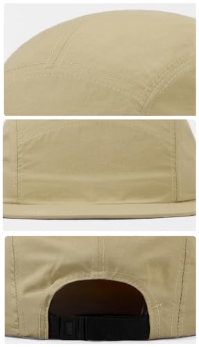 COOLSOME 5 Panels Hat Basic Daily Wear Breathable Quick Dry Cap - color: Khaki/M Size
