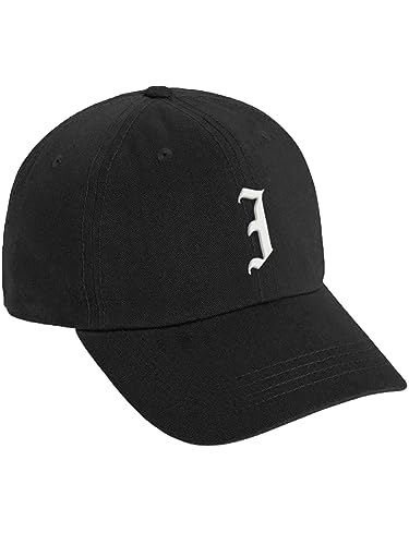 Daxton Low Profile Adjustable Baseball Dad Hat Cap White Old English Font Alphabet A to Z - color: Black, style: Letter I