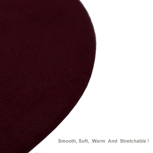 Wheebo Reversible Solid Color French Beret Hat for Women and Girls - color: Burgundy
