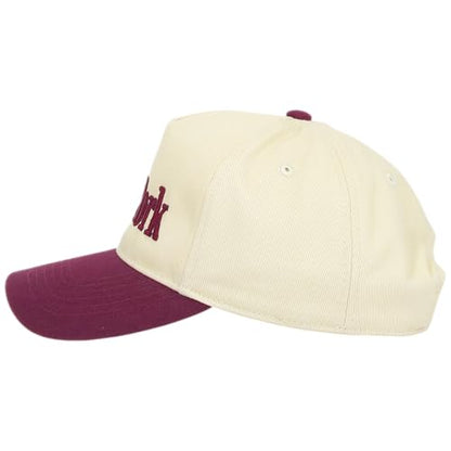 E BY ELIDAN New York Trucker Snapback Hat 3D Embroidered Baseball Cap - color: Cream Burgundy