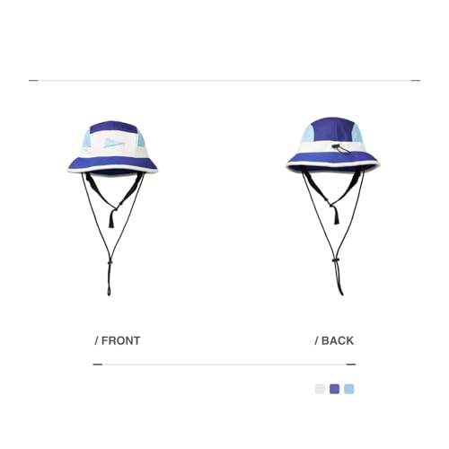 Color-Blocked Fisherman Style Sun Hat for Outdoor Camping, Surfing & Vacations - Wide Brim, UV Protective, Anti-Slip - color: Z_blue