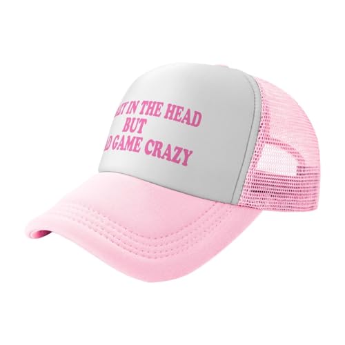 Funny Trucker Hat for Women Men Cute Humor Gag Hats Adjustable Mesh Caps - color: Crazy in the Head But Head Game Crazy