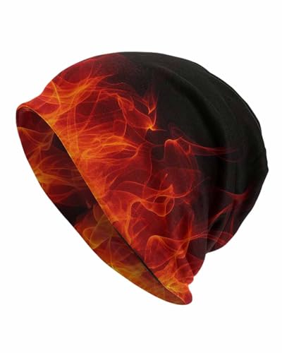 Unisex Stretch Knit Beanie Hat - color: Flame