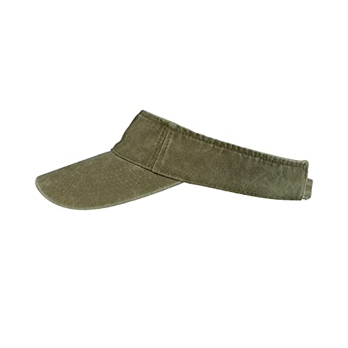 HH HOFNEN Sports Sun Visor Hats Cotton Adjustable Golf Caps for Men Women - color: #1a Khaki
