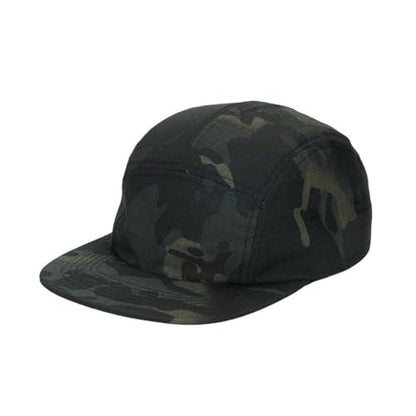 WITHMOONS Low Profile 5 Panel Hat Cap Waterproof Golf Camp Fishing Lightweight Jockey Flat Bill YZ20114 - color: Camoblack, size: Large