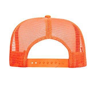 OTTO Neon Polyester Foam Front 5 Panel High Crown Mesh Back Trucker Hat - color: N. Orange