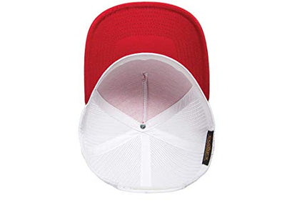 Yupoong Men's Yp Classics 5-Panel Retro Trucker Cap-2-tone - color: Red/White
