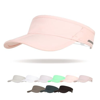 Sun Visor Caps Foldable Brim Adjustable Visor Hats for Women Men - color: 2# Pink
