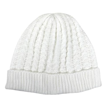 Humble Hilo Knit Hats Beanies for Women Winter Pom Beanie Men or Women Beanies Cable Knit Beanie - color: White