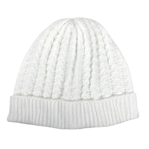 Humble Hilo Knit Hats Beanies for Women Winter Pom Beanie Men or Women Beanies Cable Knit Beanie - color: White