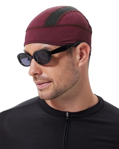 Cooling Skull Cap Breathable Mesh Helmet Liner Motorcycle Cycling - color: 1-wine Red